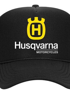 Husqvarna Motorcycles Printed Retro Logo Foam Trucker Mesh Snapback Cap Hat